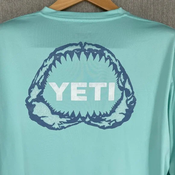 Yeti Shirt Men Large Performance Fishing Long Sleeve Outdoor Surf Shark Athletic - Picture 5 of 9